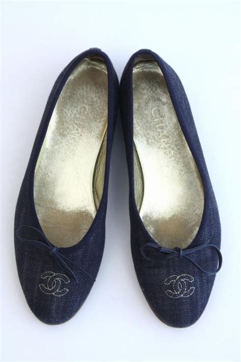 chanel denim ballet flats.